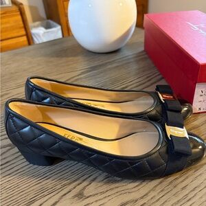 Salvatore Ferragamo Vara Quilted Bow Ballet Pumps